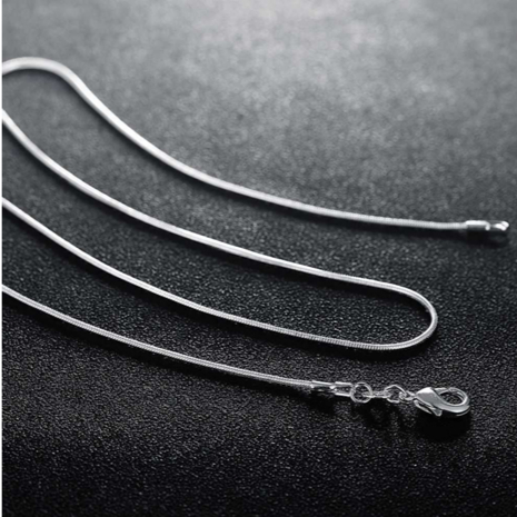 925er Silber Schlangen-Halskette 1 mm