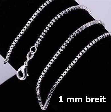 925er Silber Venezianer Halskette 1 mm